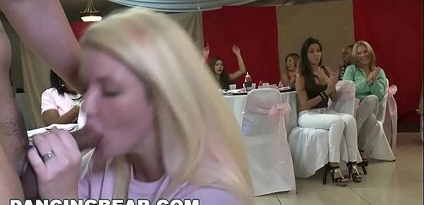  DANCING BEAR - A Wild CFNM Dick Sucking Orgy For The Bride To Be